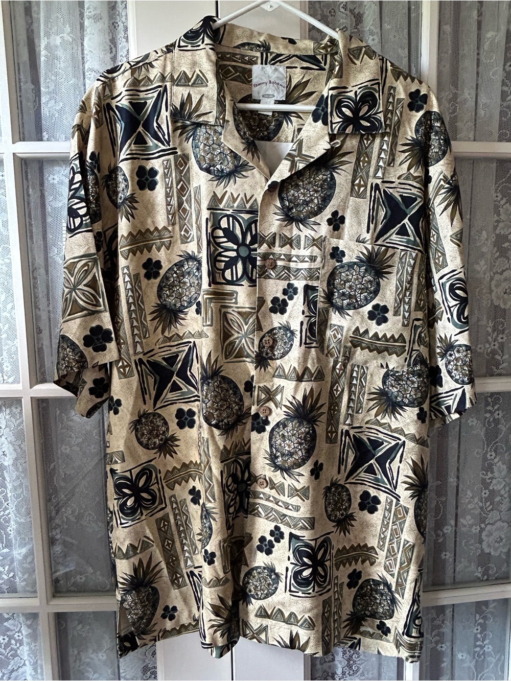 Tommy Bahama Tropical Print Silk Shirt Sz L